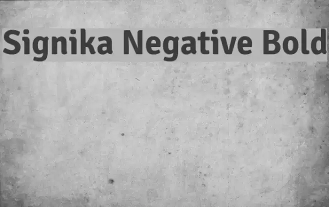Signika Negative Bold Font examples