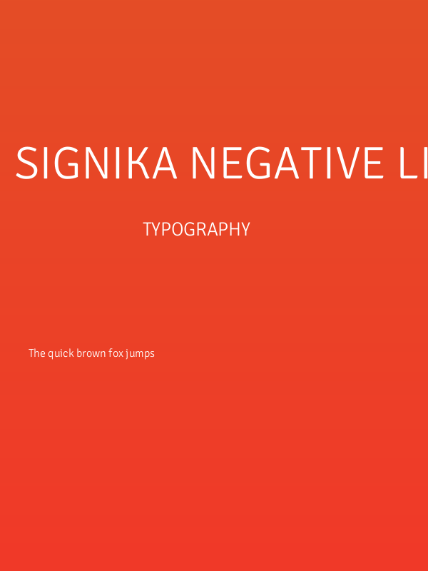 Signika Negative Light Poster