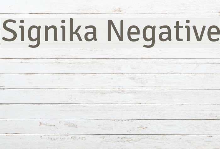Signika Negative Font examples