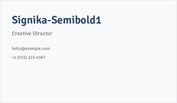 Signika-Semibold1 Business Card