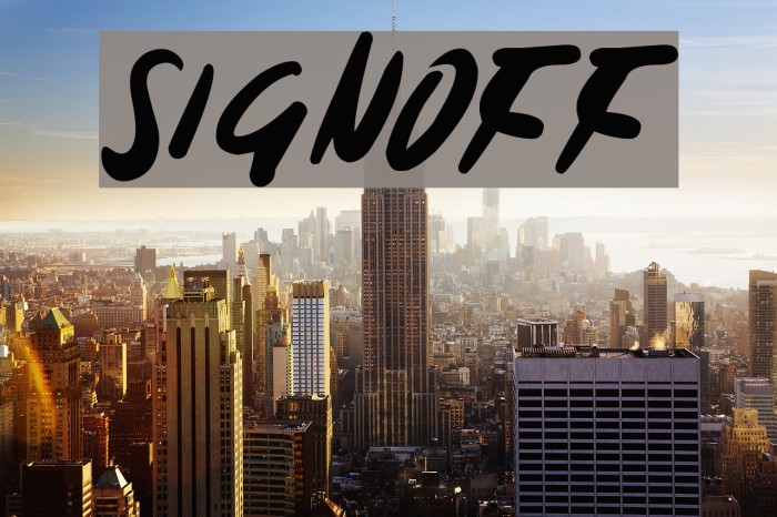 Signoff Font examples