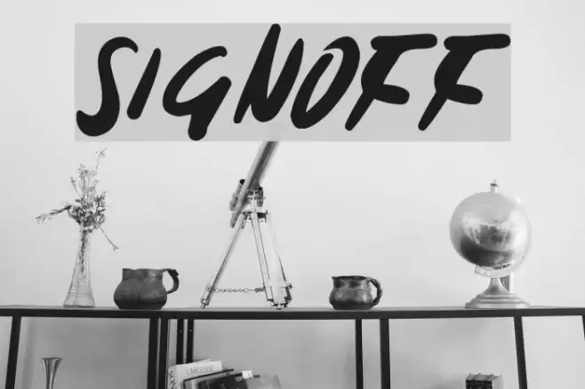 Signoff خط examples