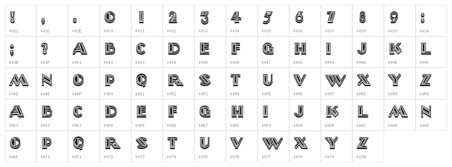 Signore in Rosso Regular Character Map