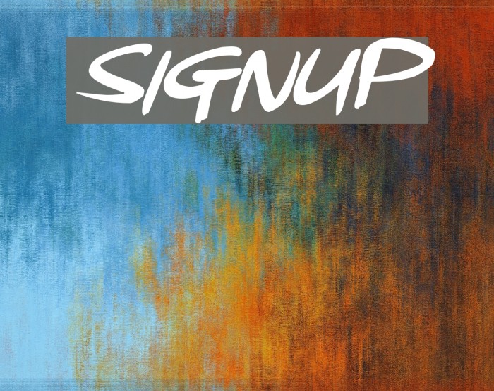 Signup Font examples