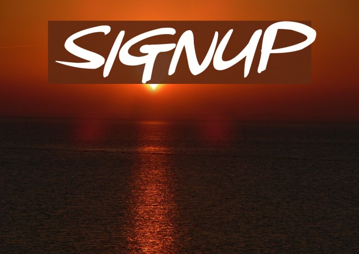 Signup Font examples