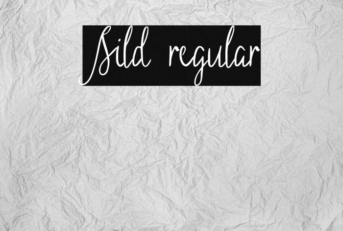 Sild regular Font examples
