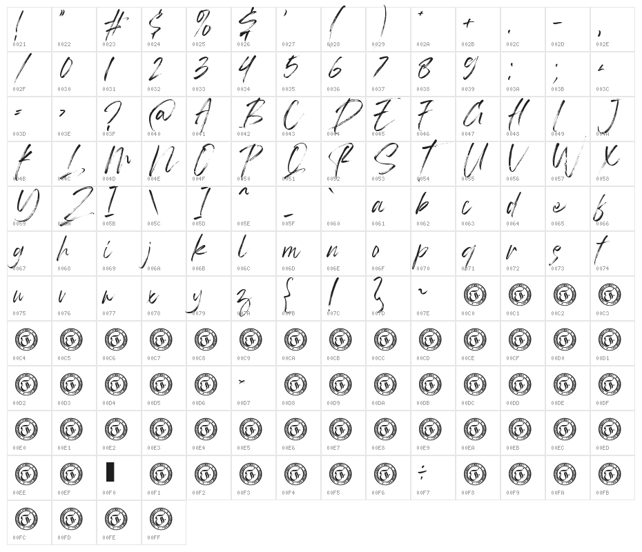 Silence Personal Use Only !!! Character Map