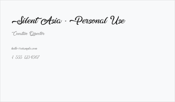 Silent Asia - Personal Use Business Card