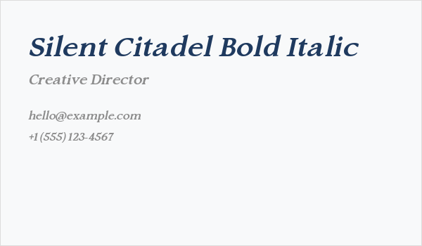 Silent Citadel Bold Italic Business Card