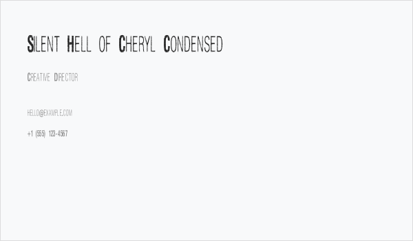 Silent Hell of Cheryl Condensed Business Card