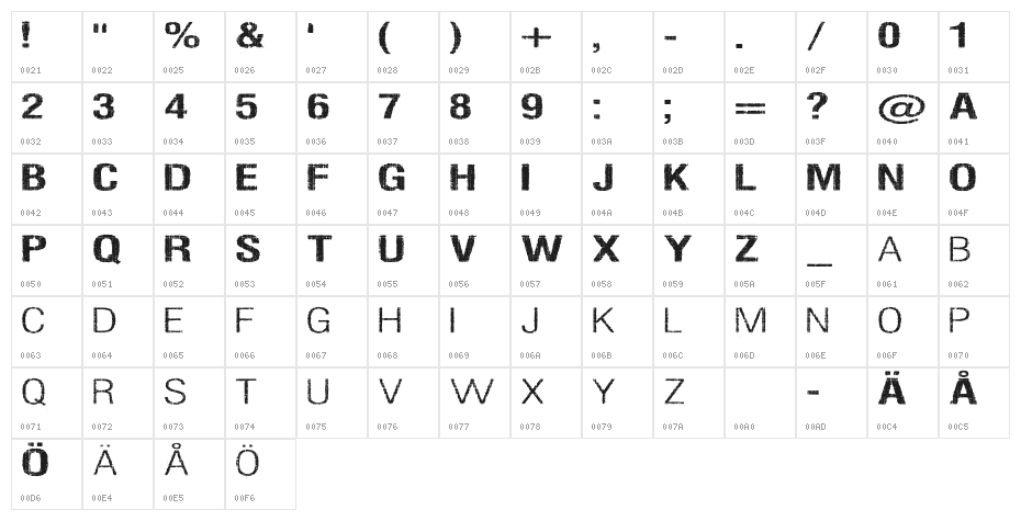 Silent Hell of Cheryl Extended Character Map