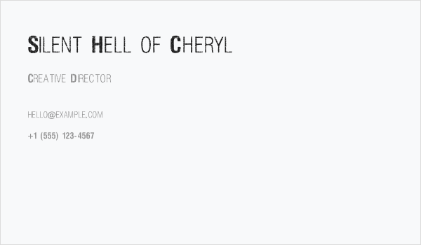 Silent Hell of Cheryl Business Card