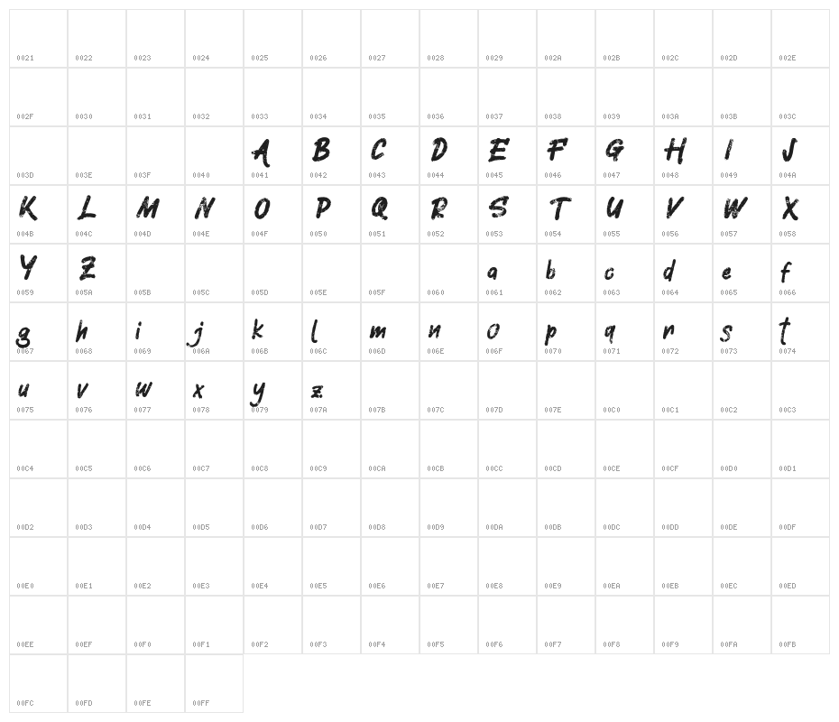 SilentFREE Character Map