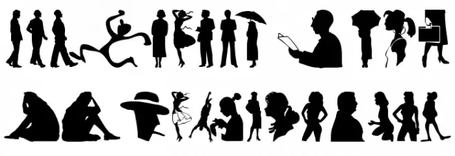 SilhouFaces 字体 大写