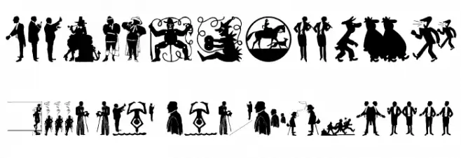 SilhouPeopleTwo Шрифта ВЕРХНИЙ
