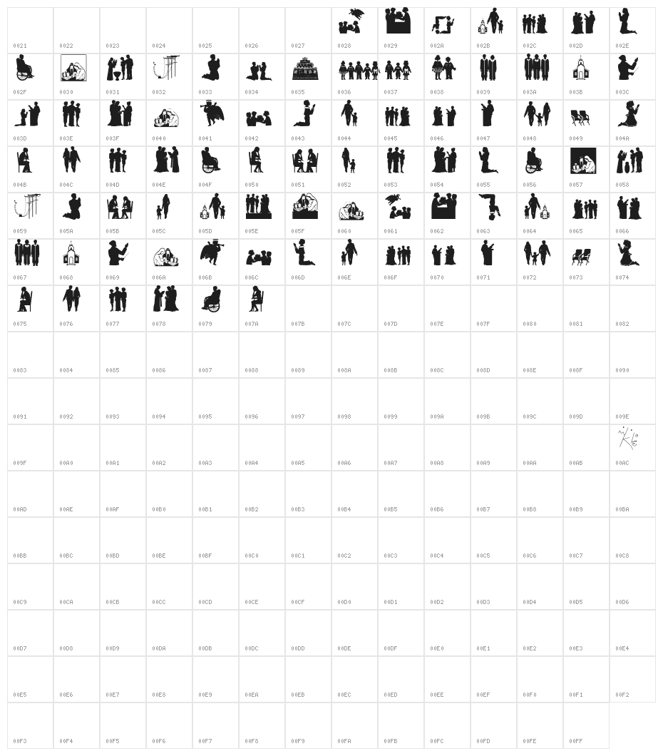 SilhouettA Character Map