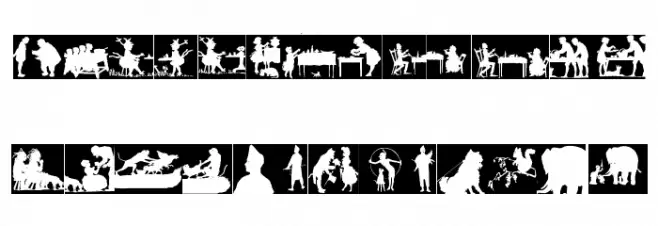 SilhouetteSquaresInvers 字体 大写