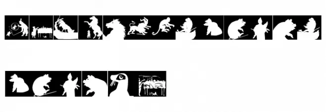 SilhouetteSquaresInvers Caratteri MINUSCOLO
