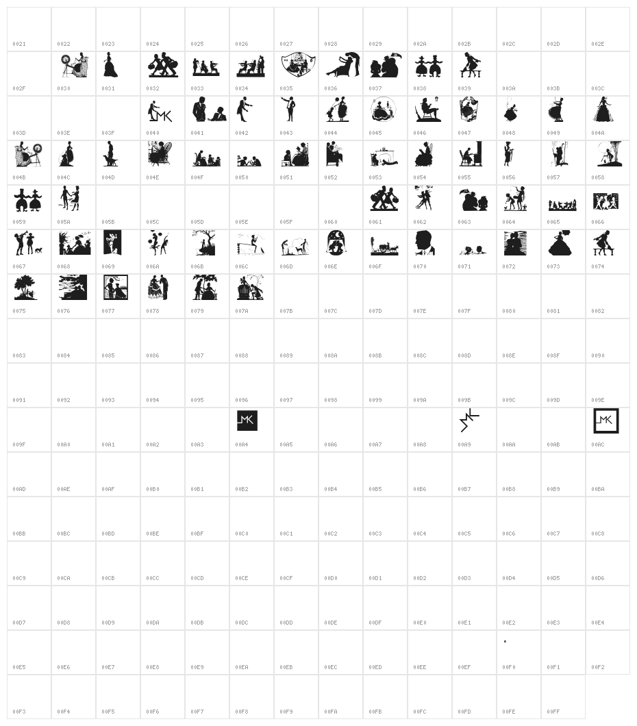 SilhouettenPeople Character Map