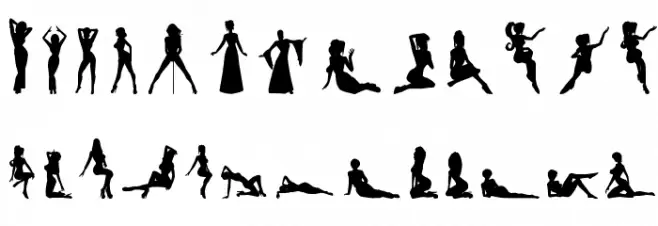 Silhouettes from Poser LT フォント 大文字