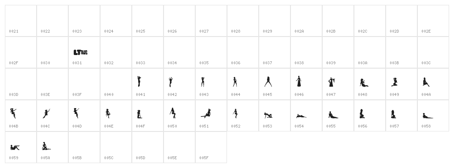 Silhouettes from Poser LT Character Map