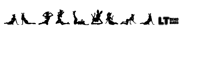 Silhouettes from Poser LT Font LOWERCASE