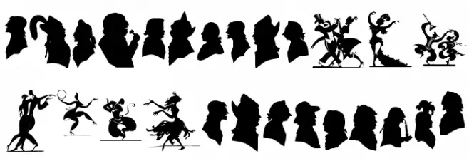 SilhouettesABZ Caratteri MINUSCOLO