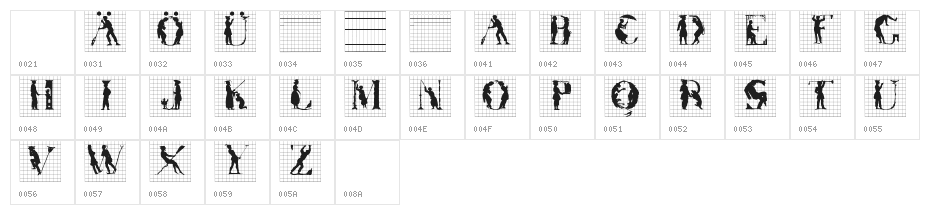 SilhouettesInGrids Character Map