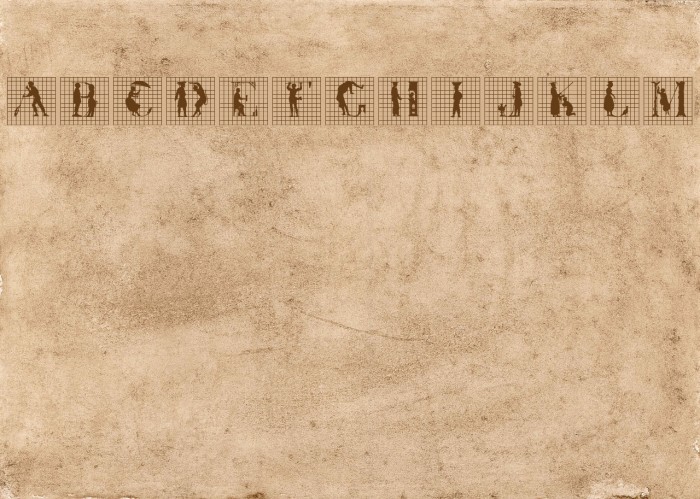 SilhouettesInGrids Font examples