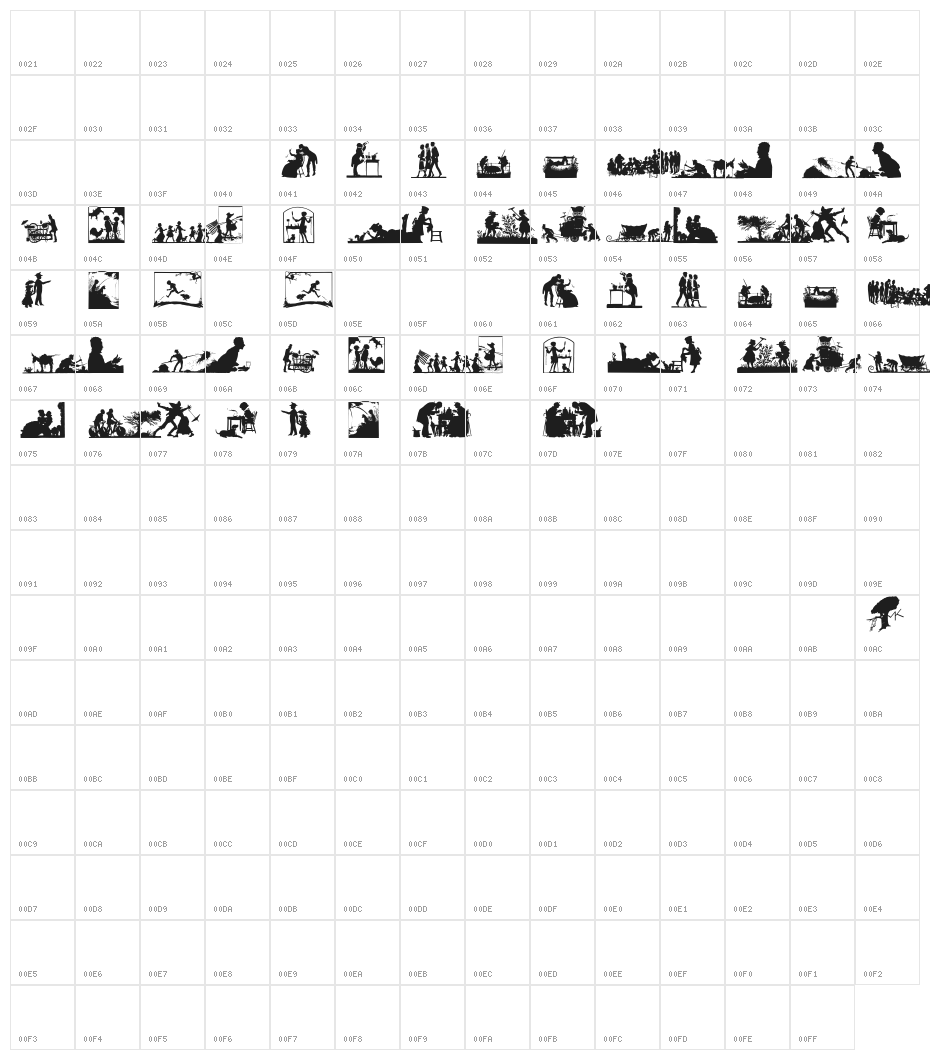 SilhousOldfashion Character Map