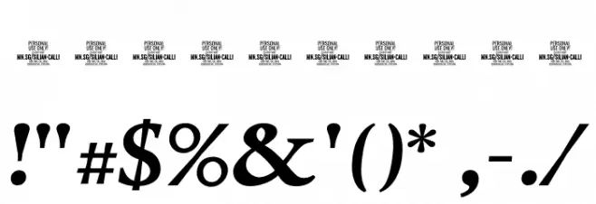 Silian Calligraphy Bold PERSONAL Regular Font OTHER CHARS