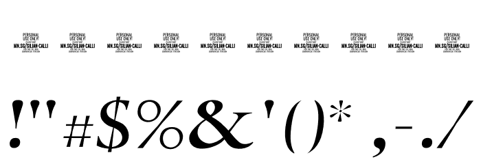 Silian Calligraphy Light PERSONAL Regular Font OTHER CHARS