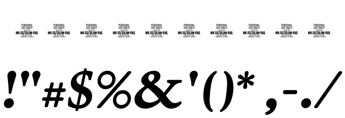 Silian Rail PERSONAL USE Bold Italic Font OTHER CHARS
