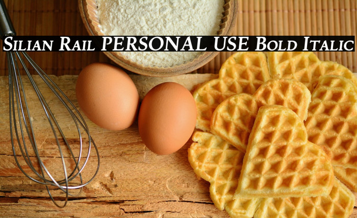 Silian Rail PERSONAL USE Bold Italic Example 2
