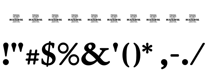 Silian Rail PERSONAL USE Bold Font OTHER CHARS