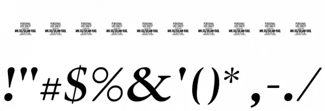 Silian Rail PERSONAL USE Light Italic Font OTHER CHARS