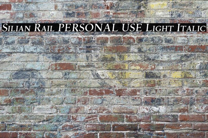 Silian Rail PERSONAL USE Light Italic Example 2