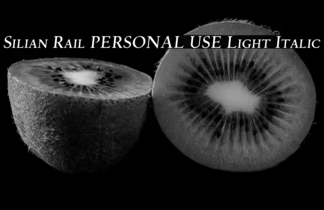 Silian Rail PERSONAL USE Light Italic Font examples
