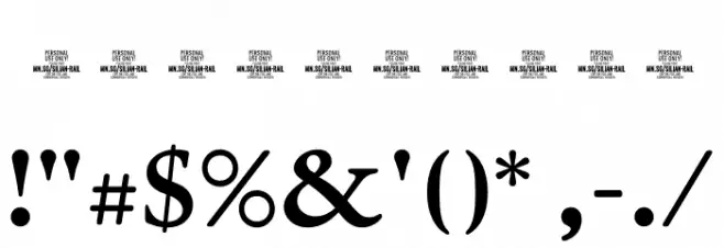 Silian Rail PERSONAL USE Regular Font OTHER CHARS