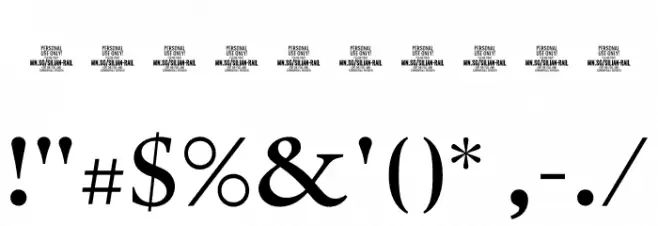 Silian Rail Sharp PERSONAL Light Font OTHER CHARS