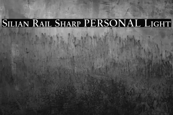 Silian Rail Sharp PERSONAL Light Font examples