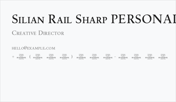 Silian Rail Sharp PERSONAL Light Business Card