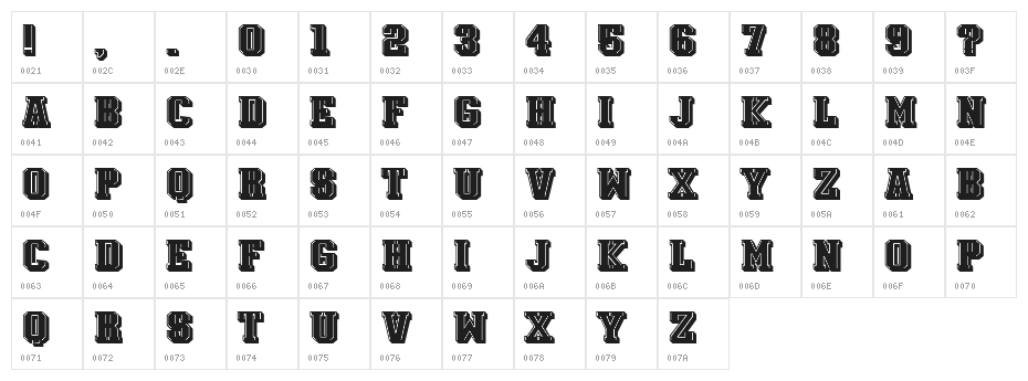 Silicone Filled Regular Character Map