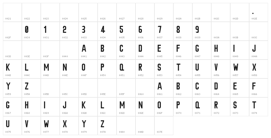SiliwangiEngineering Character Map