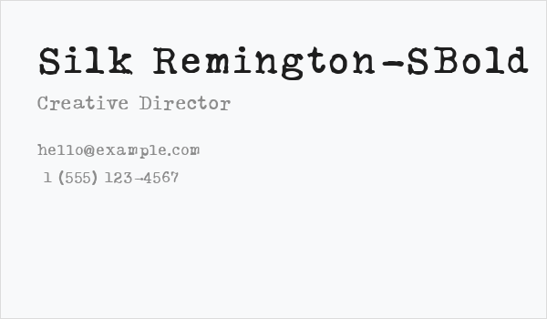 Silk Remington-SBold Business Card