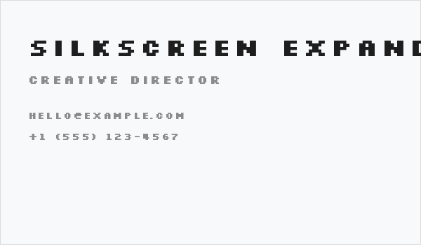 Silkscreen Expanded Bold Business Card