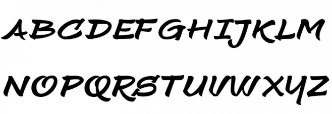 SilkystringBrushFREE-Regular フォント 大文字
