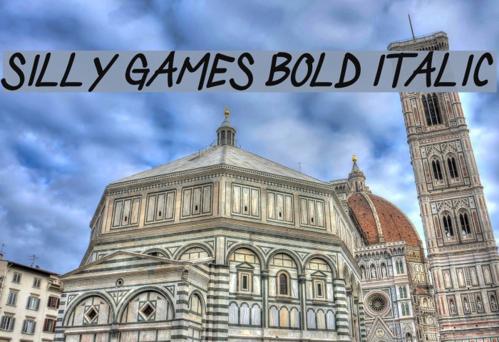 Silly Games Bold Italic Font examples