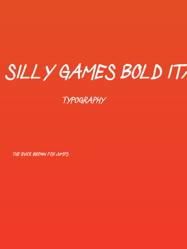 Silly Games Bold Italic Poster