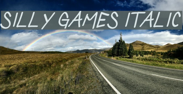 Silly Games Italic Font examples